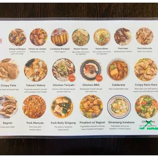 Almuchow menu items.