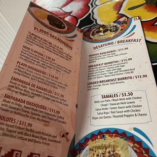 menu