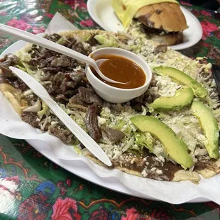 Huarache and torta oaxaquena