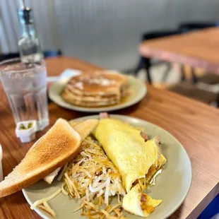 two plates of food on a table