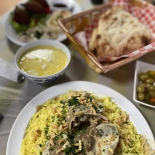 Mansaf with the yogurt sauce