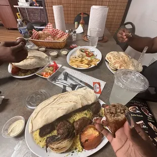 Kibbeh, Kofta Platter, and Beef/Lamb Platter