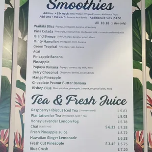 menu