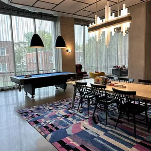 Pool table and lounge
