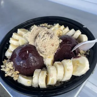 Meli (honey) bowl with a scoop of home made cookie dough
