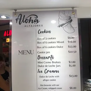 a menu for a restaurant