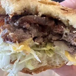 Aloha Bakehouse Burger, after a bite.  So good!