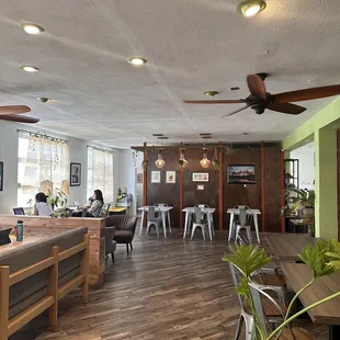 Upstairs seating area