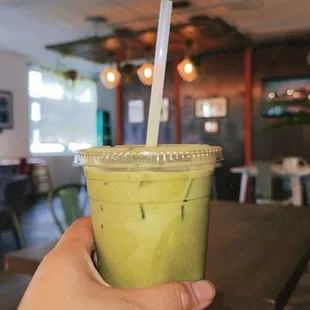 Iced matcha latte