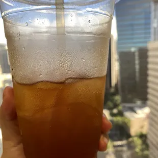 Their iced teas are so good :) this is strawberry-lilikoi iced tea