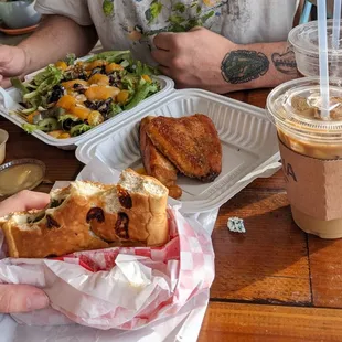 Salmon salad and an aloha bread