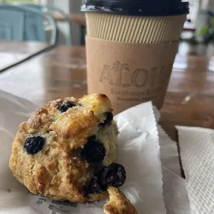 Hot tea and Blueberry Scone  YUM!