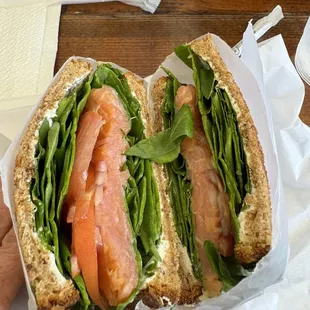 Lox and Cream Cheese Sandwich