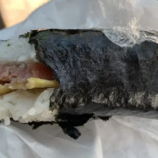 My sad fake Musubi.  Making a great Musubi is NOT ROCKET SCIENCE.