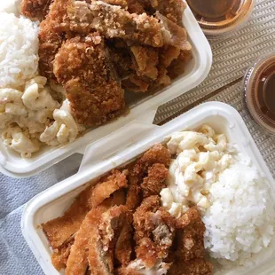 Chicken Katsu and Pork Katsu with Macaroni &amp; Rice