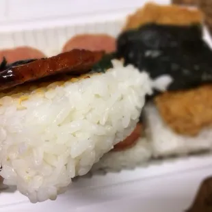 Spam Musubi | $1.99 each (anorexic slice of spam)