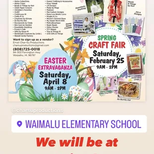 a flyer for the waipahu elementary school