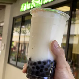 Blended Lychee and Boba Drink