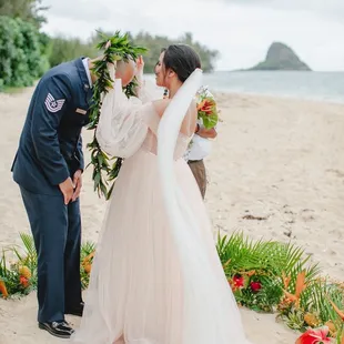 Our elopement at Kualoa Ranch, picture by Jenna Lee