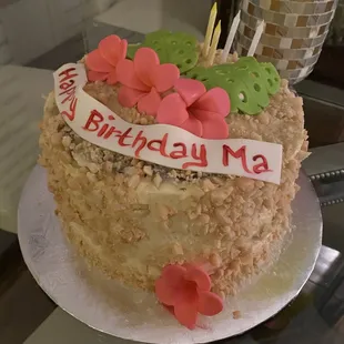 Beautiful Hawaiian Chantilly Cake ordered for our Mom's birthday.