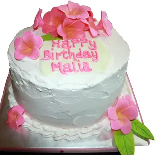 Guava Cake frosted with guava whipped cream frosting.