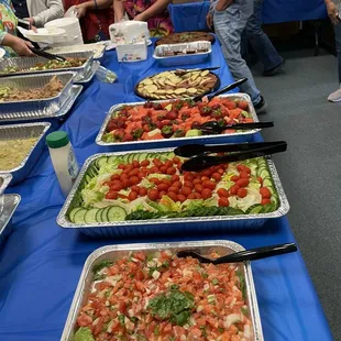 Lomi Lomi Salmon, salad and fresh fruits