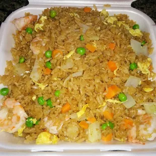 Large shrimp fried rice