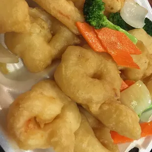Sweet &amp; Sour Shrimp (heavily breaded)
