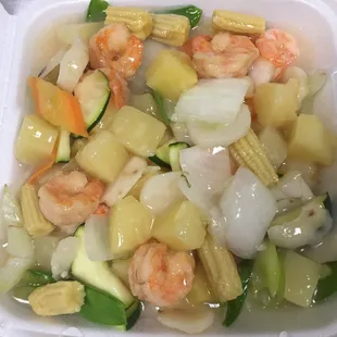 Fresh pineapple shrimp