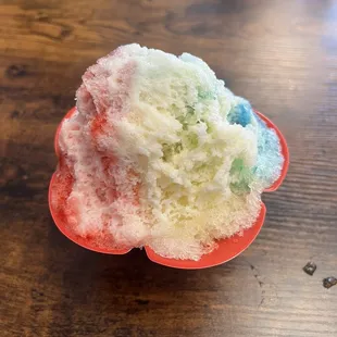 Mango, Watermelon, and Blue Raspberry Shaved Ice with Condensed Milk