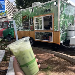 Iced matcha latte
