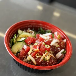 Happy Aloha Friday! Shoyu and Sesame poke mixed together with a side of spicy mayo!