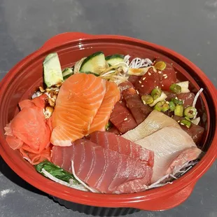 Two Choice Combination: Shoyu Ahi Poke, Chirashi