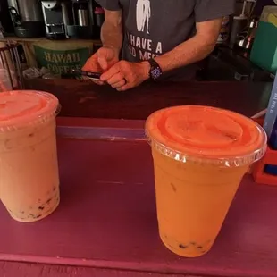 two cups of iced coffee