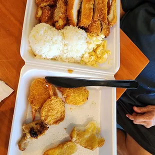 Katsu chicken, fried fish &amp; shrimp