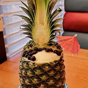 Pineapple smoothie with boba