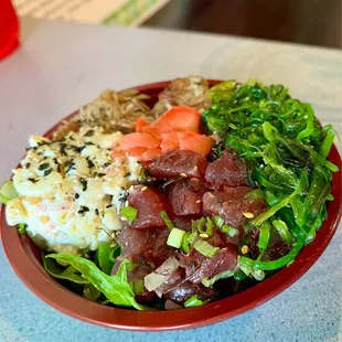 Surf N Turf with kalua pork &amp; Hawaiian ahi