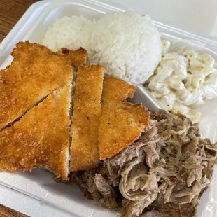 Kalua Pork and Chicken Katsu Combo Plate