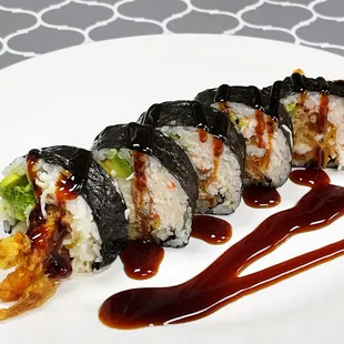 a plate of sushi