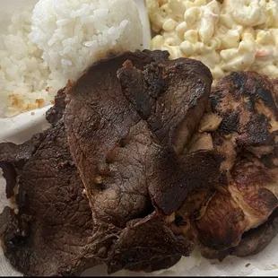 Chicken and CARNE ASADA TERIYAKI
