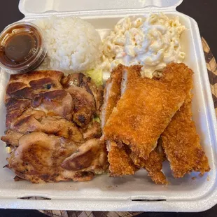 Chicken Combo Macaroni Salad Pickled Cabbage