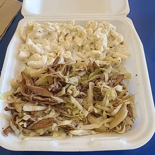 Kalua Pork with macaroni salad.