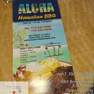 menu