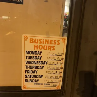 Says they close @8:30pm