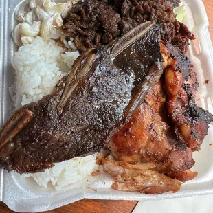 Hawaiian BBQ Mix - bbq chicken, bbq beef, &amp; short ribs