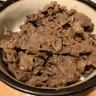Mini beef, rice/cabbage/mac separated.