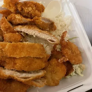 shrimp and chicken katsu