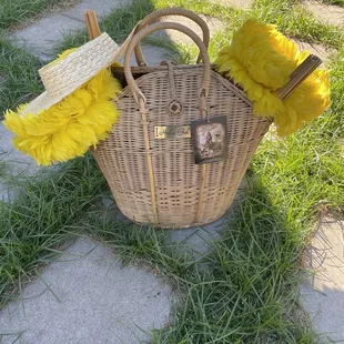 The hat and the hula gal bag from Aloha Hula Supply. There&apos;s also an ipu from Aloha Hula Supply buried in there also.
