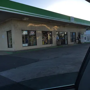 a view of a gas station