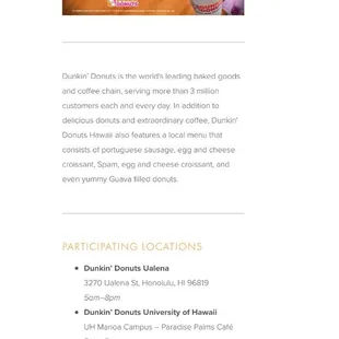 Restaurant Week Hawai'i Nov 10-19, 2017 menu